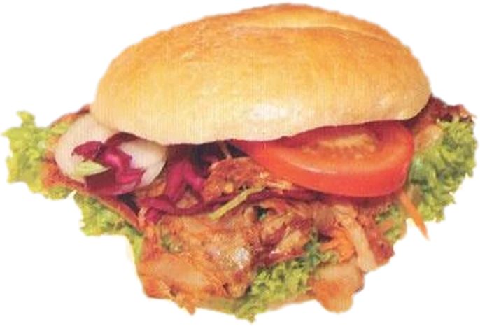 Broodje döner met sla, tomaat en rode kool